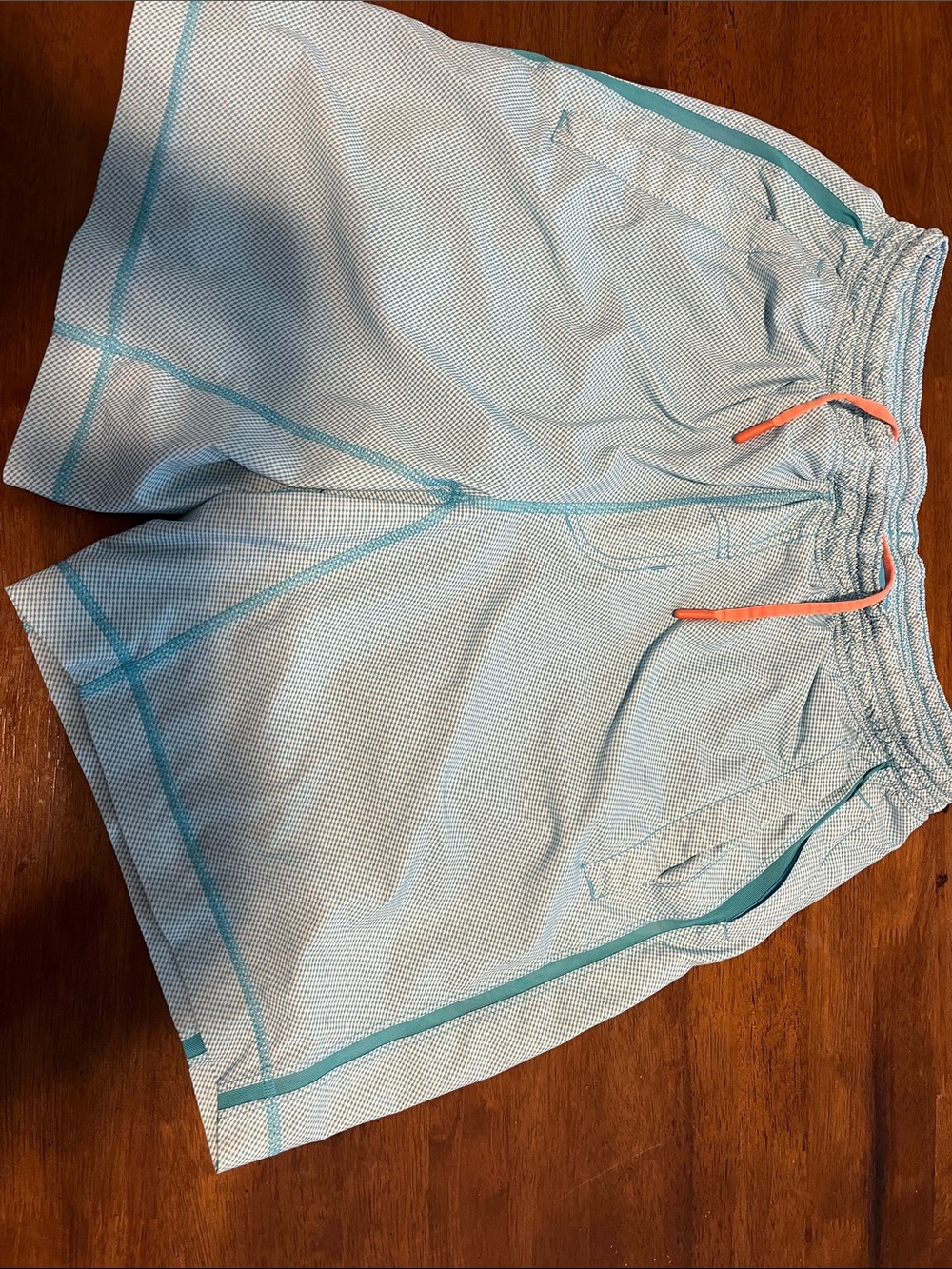 Light Blue Mesh Athletic Shorts with Teal Trim pacebreaker xl